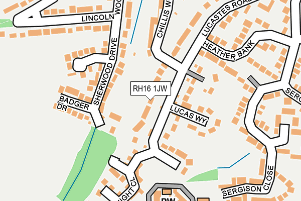 RH16 1JW map - OS OpenMap – Local (Ordnance Survey)