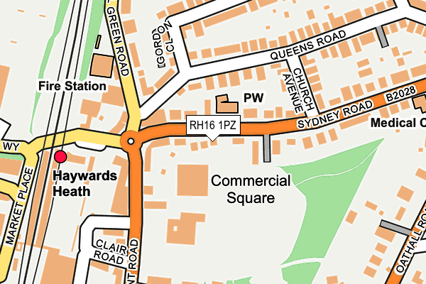 RH16 1PZ map - OS OpenMap – Local (Ordnance Survey)