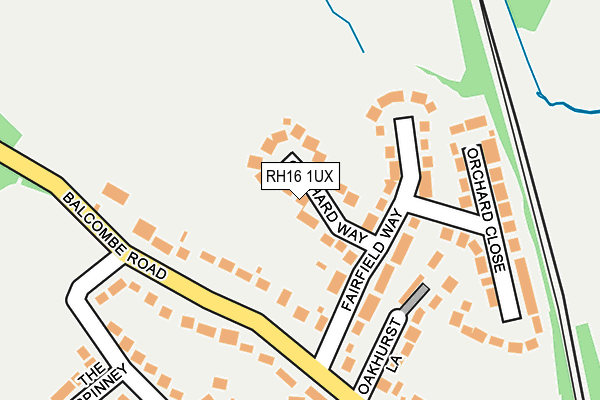 RH16 1UX map - OS OpenMap – Local (Ordnance Survey)