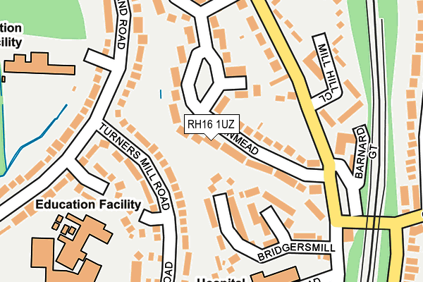 RH16 1UZ map - OS OpenMap – Local (Ordnance Survey)