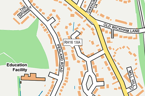 RH16 1XA map - OS OpenMap – Local (Ordnance Survey)