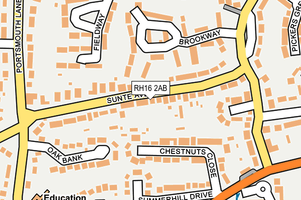RH16 2AB map - OS OpenMap – Local (Ordnance Survey)