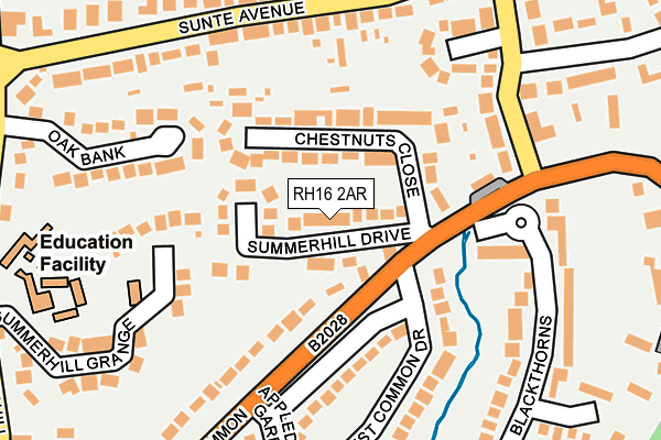 RH16 2AR map - OS OpenMap – Local (Ordnance Survey)