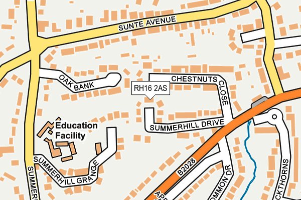 RH16 2AS map - OS OpenMap – Local (Ordnance Survey)