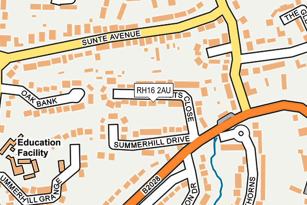 RH16 2AU map - OS OpenMap – Local (Ordnance Survey)