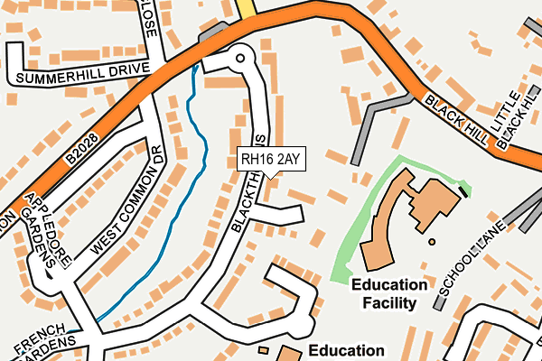 RH16 2AY map - OS OpenMap – Local (Ordnance Survey)