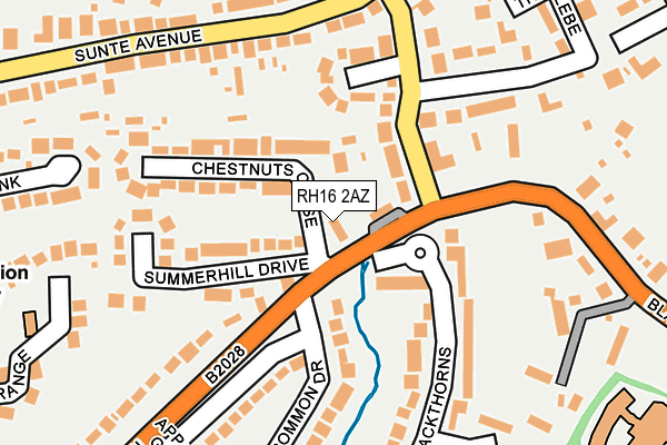 RH16 2AZ map - OS OpenMap – Local (Ordnance Survey)