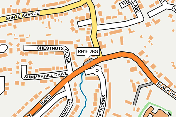 RH16 2BG map - OS OpenMap – Local (Ordnance Survey)