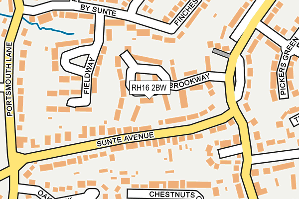 RH16 2BW map - OS OpenMap – Local (Ordnance Survey)