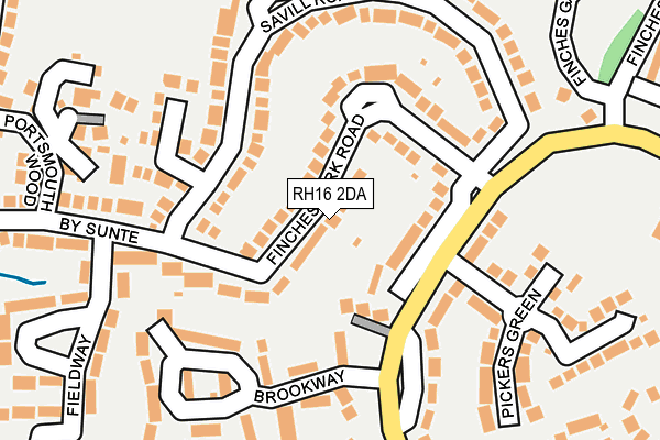RH16 2DA map - OS OpenMap – Local (Ordnance Survey)