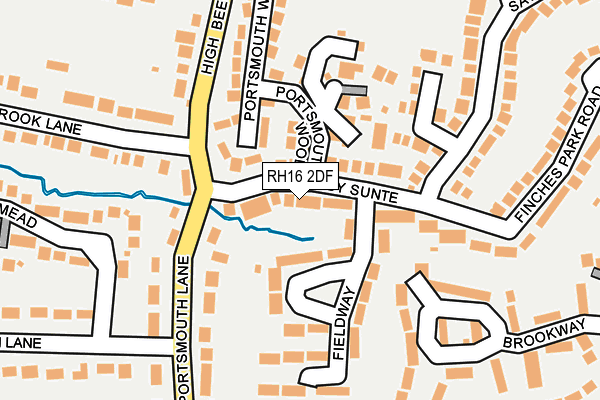 RH16 2DF map - OS OpenMap – Local (Ordnance Survey)