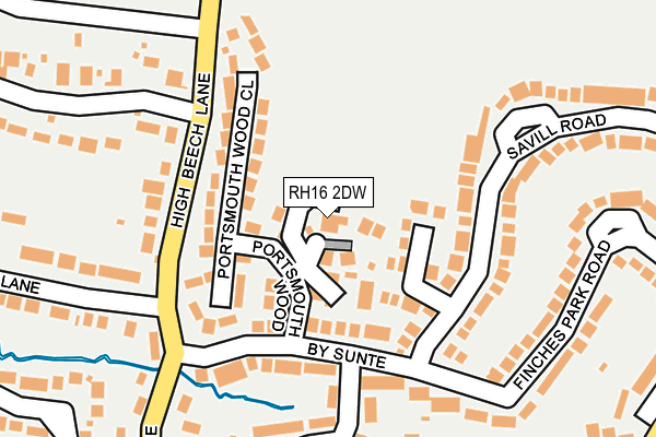RH16 2DW map - OS OpenMap – Local (Ordnance Survey)