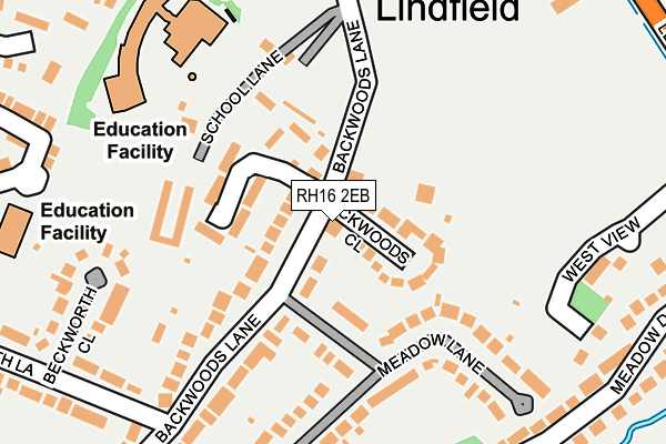 RH16 2EB map - OS OpenMap – Local (Ordnance Survey)