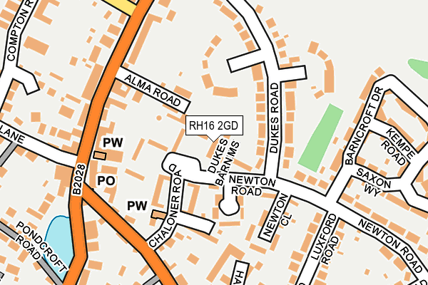 RH16 2GD map - OS OpenMap – Local (Ordnance Survey)