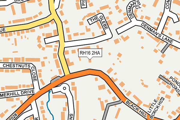 RH16 2HA map - OS OpenMap – Local (Ordnance Survey)