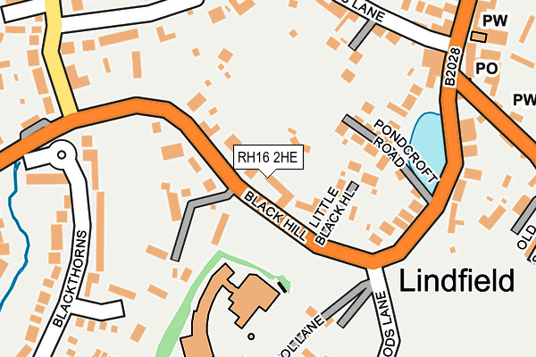 RH16 2HE map - OS OpenMap – Local (Ordnance Survey)
