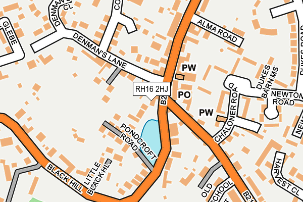 RH16 2HJ map - OS OpenMap – Local (Ordnance Survey)
