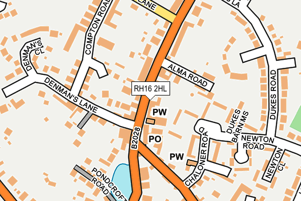 RH16 2HL map - OS OpenMap – Local (Ordnance Survey)