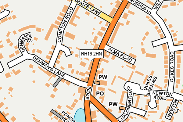 RH16 2HN map - OS OpenMap – Local (Ordnance Survey)