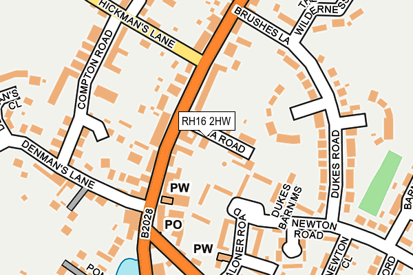 RH16 2HW map - OS OpenMap – Local (Ordnance Survey)