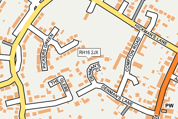 RH16 2JX map - OS OpenMap – Local (Ordnance Survey)
