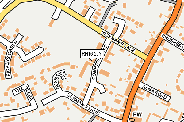 RH16 2JY map - OS OpenMap – Local (Ordnance Survey)