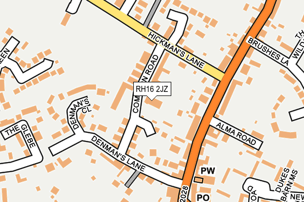 RH16 2JZ map - OS OpenMap – Local (Ordnance Survey)