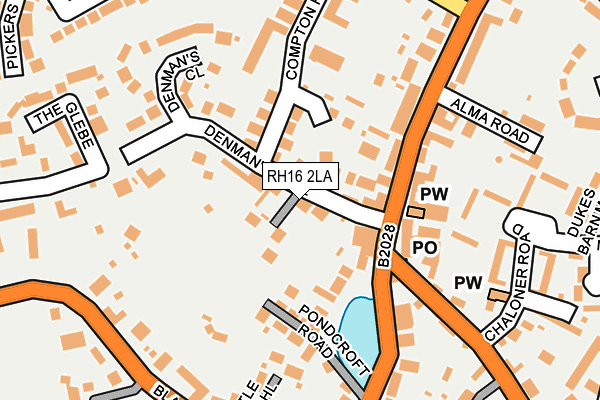 RH16 2LA map - OS OpenMap – Local (Ordnance Survey)