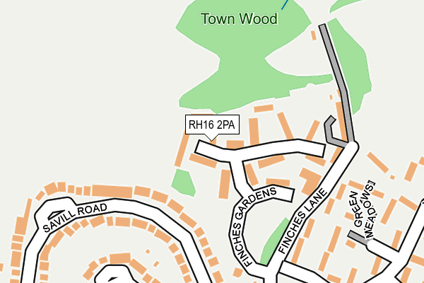 RH16 2PA map - OS OpenMap – Local (Ordnance Survey)