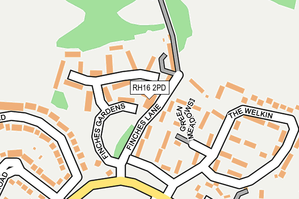 RH16 2PD map - OS OpenMap – Local (Ordnance Survey)