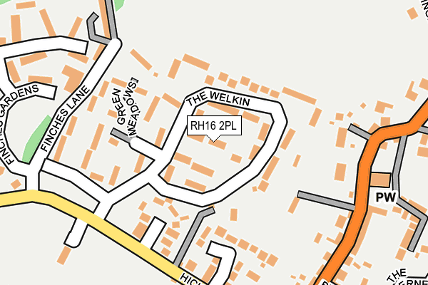 RH16 2PL map - OS OpenMap – Local (Ordnance Survey)