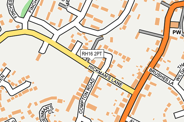RH16 2PT map - OS OpenMap – Local (Ordnance Survey)