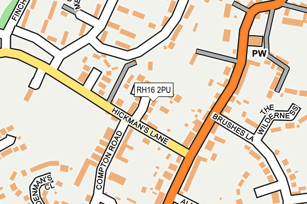 RH16 2PU map - OS OpenMap – Local (Ordnance Survey)