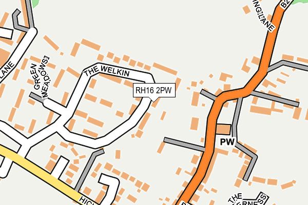 RH16 2PW map - OS OpenMap – Local (Ordnance Survey)