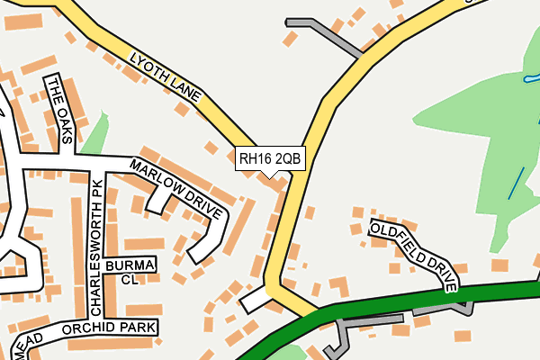 RH16 2QB map - OS OpenMap – Local (Ordnance Survey)