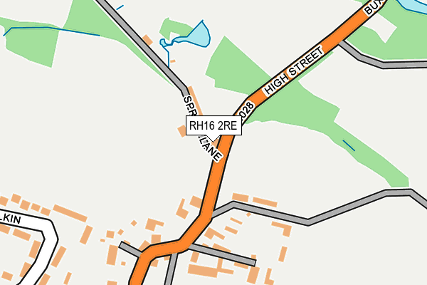 RH16 2RE map - OS OpenMap – Local (Ordnance Survey)