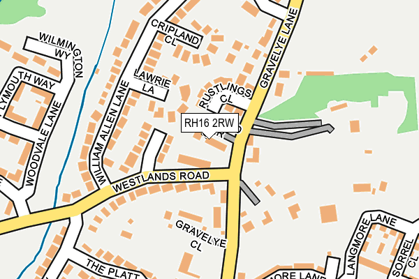 RH16 2RW map - OS OpenMap – Local (Ordnance Survey)