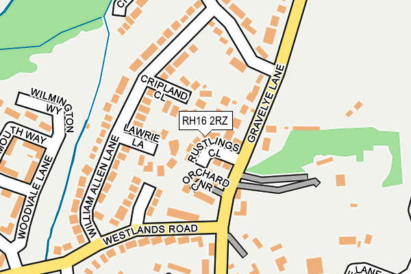 RH16 2RZ map - OS OpenMap – Local (Ordnance Survey)