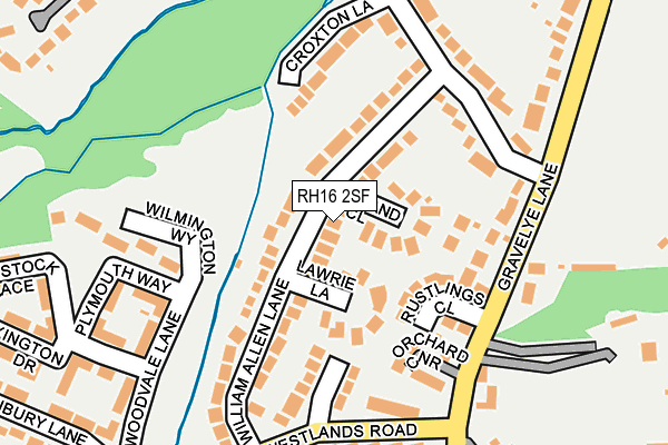 RH16 2SF map - OS OpenMap – Local (Ordnance Survey)