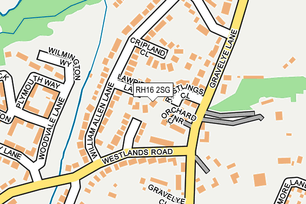 RH16 2SG map - OS OpenMap – Local (Ordnance Survey)