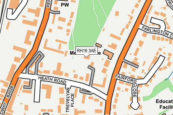 RH16 3AE map - OS OpenMap – Local (Ordnance Survey)