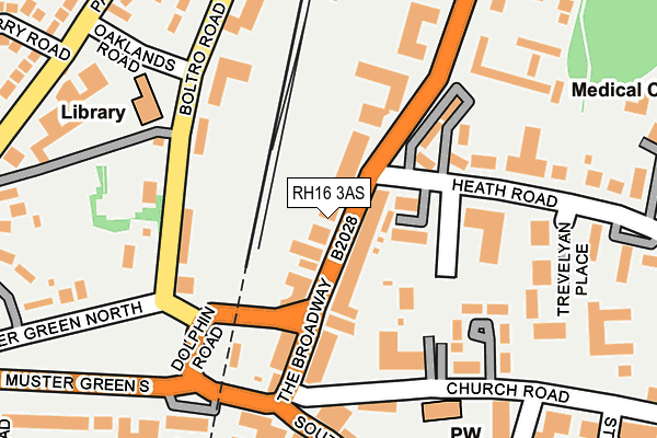 RH16 3AS map - OS OpenMap – Local (Ordnance Survey)