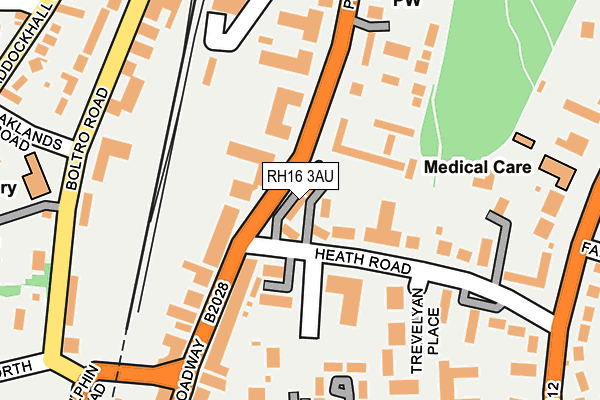 RH16 3AU map - OS OpenMap – Local (Ordnance Survey)