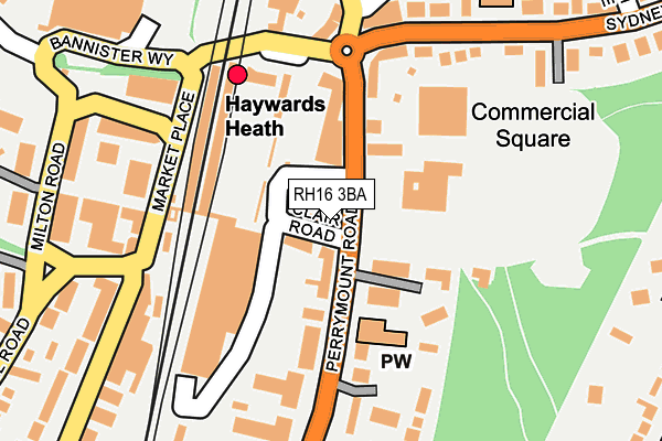 RH16 3BA map - OS OpenMap – Local (Ordnance Survey)