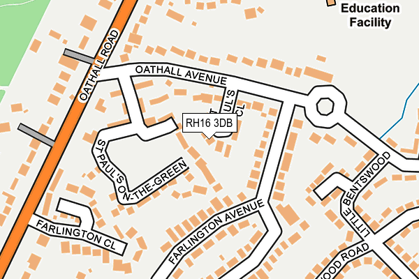 RH16 3DB map - OS OpenMap – Local (Ordnance Survey)