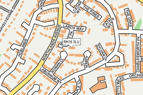 RH16 3LU map - OS OpenMap – Local (Ordnance Survey)