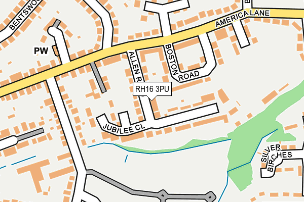 RH16 3PU map - OS OpenMap – Local (Ordnance Survey)