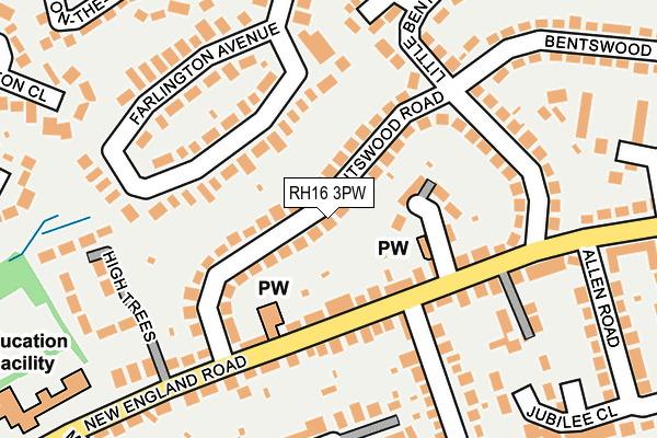 RH16 3PW map - OS OpenMap – Local (Ordnance Survey)