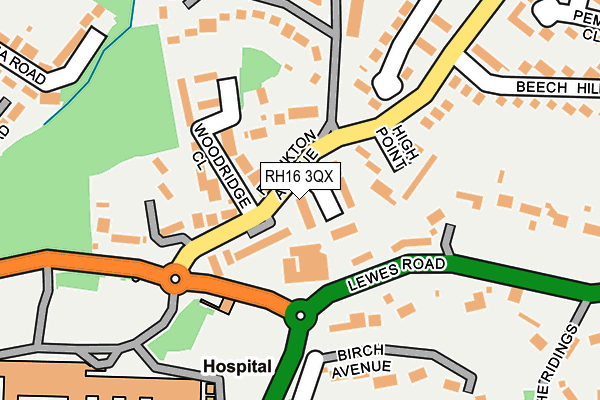 RH16 3QX map - OS OpenMap – Local (Ordnance Survey)