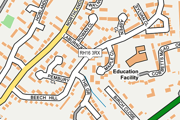 RH16 3RX map - OS OpenMap – Local (Ordnance Survey)